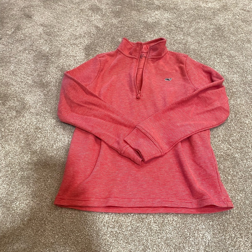 Vineyard Vines Coral Quarter-Zip Pullover